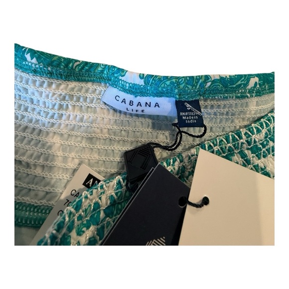 Cabana Life UPF 50 Women's Off-Shoulder Turquoise Resort Mini Dress Beach Cruise - Picture 9 of 16